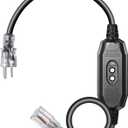DEWENWILS 3Ft Automatic GFCI Extension Cord Outdoor, 12/3 SJTW Heavy Duty Extension Cord, Power Cord with LED Lighted 3 Prong Plug, 15A/125V/1875W, Black, UL Listed