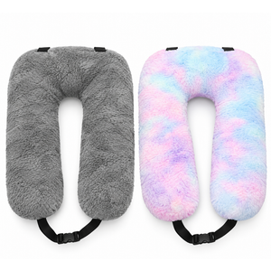 FHSGGP Travel Pillow Car Pillow Kid Car Sleeping The Sleeping Aid for Adults and Kids on Road Trips Kids Travel Pillow Gray, 28x18x5.5 Inches, 2 Pack