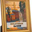 GULETHUN 8x10 Frame, Transitional Modern Design Picture Frames, 8 by 10 Rustic Poster Frame for Home Decor, Gold Vintage Photo Frame, Horizontal or Vertical Display, Choose Size & Color