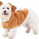 Puppy Dog Christmas Reindeer Costume, Pet Cat elk Costume Hoodie Christmas Winter Coat Clothes Xmas Outfit Apparel (S)