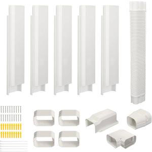 4" 10Ft Mini Split Line Set Cover, Plastic Line Kit for Outside Units, Mini Split Air Conditioner, Central AC and Heat Pump