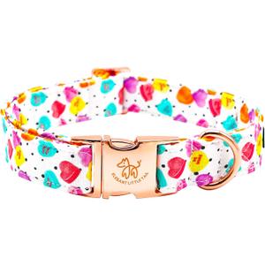 Elegant Little Tail Valentine's Day Collar - Pink Heart Cute Dog Collar, Adjustable for X-Small Dogs