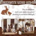 Amyhill 3 Pcs 3D Easter Bunny Decorations Resin Rustic Farmhouse Rabbit Table Centerpiece Vintage Easter Bunny Tiered Tray Decor Tabletop Freestanding Gifts for Spring Party Gifts