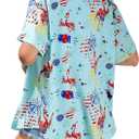 ZXZY Mama Shirt Hawaiian Short Sleeve Blouses Fourth of July Shirts for Women Vneck Tshirts Tops (XL)