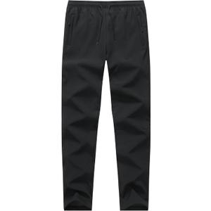 Men Fleece Lined Warm Hiking Pants Thermal Winter Ski Sweatpants (35-36, Black)