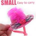 Mini Hats for Crafts 6Pcs Mesh Flower Tiny Top Hats 2.75 Inch Lightweight Doll Hair Accessories for Dollhouse Decoration and Party Dress up