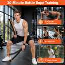 Cordless Battle Ropes with Adjustable Weight & Ropeless Battle Ropes for Home Gym Low Impact HIIT Strength Training for Men & Women (Black)