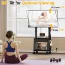 Mobile TV Stand with Drawer for 23-72 Inch TVs, Portable Rolling TV Stand on Wheels with 2 Shelves for Bedroom/Living Room, Holds up to 220 lbs Adjustable Height Tilt Max VESA 600x400mm