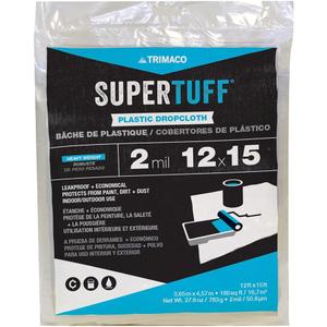 Trimaco SuperTuff 2 mil Plastic Dropcloth, 12-feet x 15-feet