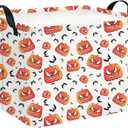 Rectangle Storage Basket with Handles,Collapsible Storage Bin,Books Box,Gift Basket(Angry Pumpkin)