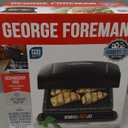 George Foreman 4-Serving Removable Plate Electric Grill and Panini Press, George Tough Non-Stick Coating, Drip Tray Catches Grease, Black