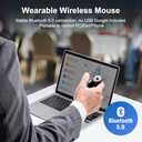 SANWA 3 in 1 Bluetooth Finger Ring Mouse, Wireless Presentation Clicker, Video Scroller & Page Turn for Kindle APP, Mini Wearable Mouse, Rechargeable Handheld Remote Mice for PC, Laptop, Mac, Tablet