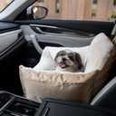Best Pet Supplies Dog Pet Booster Seat, Dog Car Seats for Small Dogs & Medium Dogs, Soft Plush Cushion with Comfortable Bedding, Secure Straps, and Tall Pillow, Brown (21"L x 20"W x 14"H)