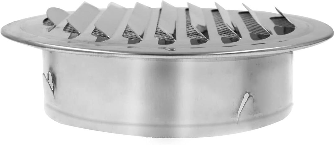7''Round Soffit Air Vent TTZEZE 304 Stainless Steel Louver Grille Cover Circular Wall Air Ventilation with Built-in Mesh for Home Office Kitchen Wall Ceiling 1 Pack