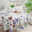 Spring Round Tablecloth 70 inches - Floral Spring Decorations for Home - Farmhouse Table Cloth Spring Decor for Home, Party