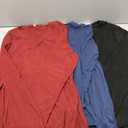 Sweetyweee 3 Pack Women's Thermal Maternity Shirts Fleece Lined Long Sleeve Tops Split Side V Neck Pregnancy Clothes(Wine Red, Navy Blue, Black,XX-Large)