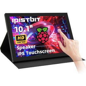 10.1inch Touchscreen Monitor, 1280x800 Dual-Speaker HDMI VGA Portable Monitor for PC/Laptop/Raspberry Pi/Banana Pi/Game Console