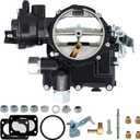 NENKUTEN Marine Carburetor 2 Barrel Carb for Mercruiser 3.0L/2.5L Electric Choke 4 CYL Engines with Jets Long Linkage and Gaskets nut Replace 3310-864940A01, 3310864940A01, 8M0045397(Black)