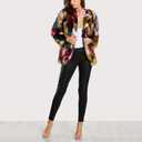 Gihuo Faux Fur Coat Women Winter Fur Fluffy Jacket Multicolor Furry Coat Jackets, L