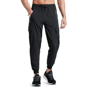 Libin Men's Lightweight Joggers Quick Dry Cargo Hiking Pants Track Running Workout Athletic Travel Casual Outdoor (Large, Black)