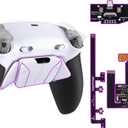 eXtremeRate RISE4 Plus MAX Back Paddles Kit with Clicky Trigger Stops & Rubberized Grip for PS5 Controller BDM-030 040 050, White Remappable Back Buttons Kit for PS5 Controller - White Black