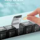 Sukuos Extra Large Weekly Pill Organizer, 7 Day Daily Pill Box Case Easy to Open, Silkscreen Printed Medicine Container with Clear Lid for Vitamins, Fish Oils or Supplements