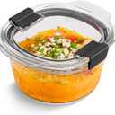 Rubbermaid Brilliance Glass Round Leak-Proof 6-Piece Set Food Storage Containers, Food Containers with Lids, Meal Prep Containers