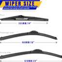 3 wipers Replacement for 2013-2016 Mazda CX-5/2007-2012 Hyundai Santa Fe, Windshield Wiper Blades Original Equipment Replacement - 24"/18"/14" (Set of 3) U/J HOOK