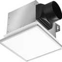 Tech Drive Modern Nickel Bathroom Exhaust Fan with Light, 80CFM, 1000lm Dimmable 5CCT LED Light Selectable, Quiet Ventilation fan with night light,Energy Star Certified,Decorative Nickel Trim