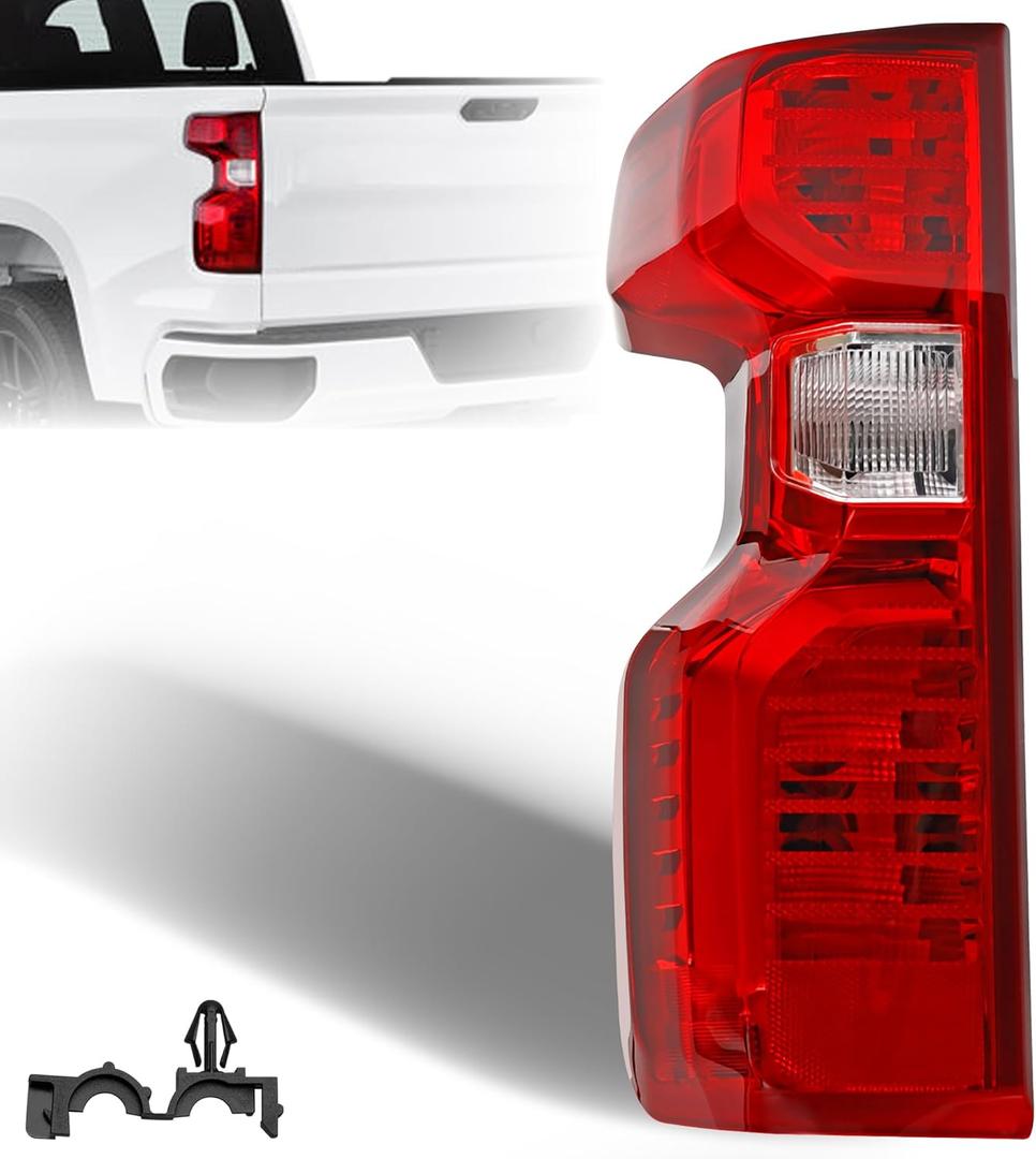 Brake Tail light Compatible with 2019-2023 Chevy Silverado 1500 and 2500/3500HD 2020-2023 - Rear Taillight Assembly Replaces for GM2800308 and 84554656 - Left Driver Side - Halogen Type