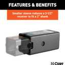 CURT 45408 Trailer Hitch Receiver Adapter Reducer Sleeve Set, 3 to 2-1/2 or 2-Inch, 2-Piece, Black