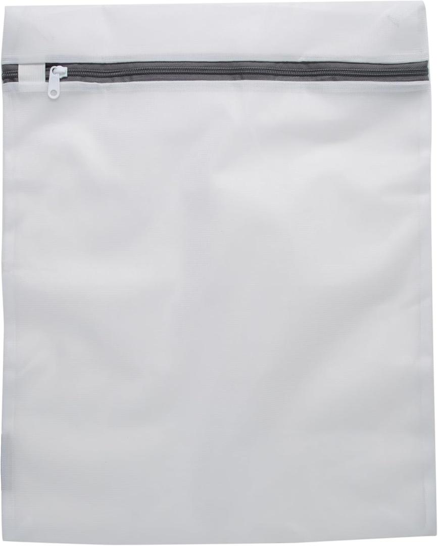 Large Mesh Wash Bag | Laundry | Washing Machine | Zipper Closure | Prevents Pulling and Tearing | Clothes | Garments | Delicates | Socks | White
 11x14