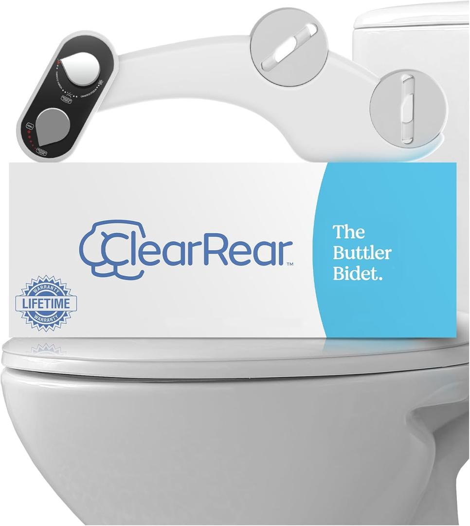 Clear Rear Bidet Attachment for Toilet  Toilet Bidet with Dual Self-Cleaning Nozzles, Adjustable Spray Pressure, Easy Installation, Hygienic Bathroom Accessory