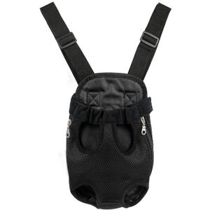 Adjustable Pet Carrier Backpack - Dog, Puppy & Cat Carrier for Travel, Hiking & Car - Front Carrier & Backpack in One (Black)