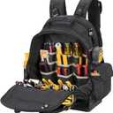 CLC Work Gear PB1133 38 Pocket Molded Base Tool Backpack, Black/Blue