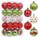 RoseCraft 25PCS Christmas Ornaments Set, 60MM/2.36" Red Green White Christmas Balls, Shatterproof Plastic Xmas Decorations for Christmas Tree Hanging Holiday Party Decor.