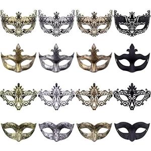 FEQO 13 Pieces Masquerade Masks Vintage Antique Masks Venetian Masks