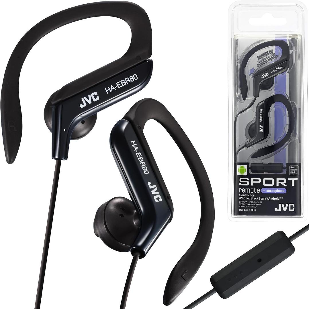 JVC HAEBR80B Sports Clip Headphones (Black)