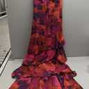 Lulus Imogen Tiered Chiffon Maxi Dress for Women, Plunging LaceUp Back Cocktail Long Formal Dress Garden Party Dress,M