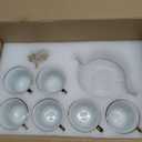 20 Pieces Vintage Flower Porcelain Tea Set for Adults with Metal Holder European Ceramic Tea Party Set Cup Gold Plated Saucer for Women, Serving 6 People(Classic)