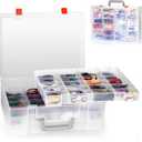 Toy Organizer.72 Compartments.Toy Storage Box Compatible With Hot wheels Cars, Matchbox Cars,Mini Toys and Small Dolls.Toy Storage Display Case With 3 Layers of Removable Trays(Transparent)