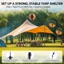 2-Pack RV Awning Support Poles, 44-116 in Fiberglass Telescoping Tarp Poles