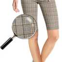 Hybrid & Company Women's Ultra Stretch Perfectly Shaping Mid Rise Skinny Bermuda Shorts with Pockets (M)