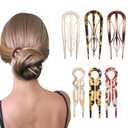 6Pcs Hair Pin for Women, Prestige French HairPin, Strong Durable Flat HairClips for All Hairs, Cute Hair Fork Hairs Styling Accessories for Party Valentine's Day(2 Styles)