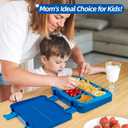 2 x QCQHDU Bento lunch Box for Kids-4 Compartment1300ml Heated Lunch Containers for AdultsSchool,Work,Picnics with Sauce Vontainers,Microwave & Dishwasher & Freezer Safe,BPA-Free(Blue)