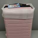 KYME Carry On Luggage 22x14x9 Airline Approved Expandable Hardshell 20 Inch Suitcase with TSA Lock Carry On Suitcase with Wheels Small Travel Rolling Luggage with Cup Holder for Women (Light Pink)