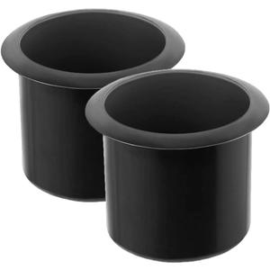 GYBest 2 Pcs Plastic Black Cup Holder, Recliner-Handles Replacement Cup Holder Insert for Sofa Boat Couch Recliner Poker Table (Bottom: 3.54", Top: 4.17", Height: 3.94") (Large)