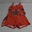 Daci Plus Size Two Piece Swim Dress with Shorts for Women Mesh Swimsuits Flowy Bathing Suits (Large, Red Floral)