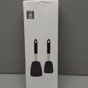 Unicook 2 Pack Flexible Silicone Spatula, Turner, 600F Heat Resistant, Ideal for Flipping Eggs, Burgers, Crepes and More, Black