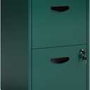 2 Drawer File Cabinet with Lock, Office File Cabinet with Drawers for Under Desk, Small Filling Cabinet for Home Office, Green, Assembly Required